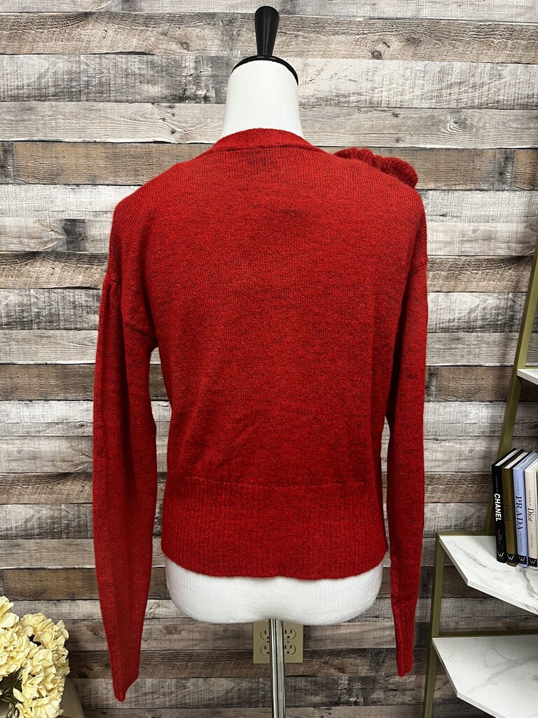 NWT Elie Tahari Red Cardigan w/Rosette
