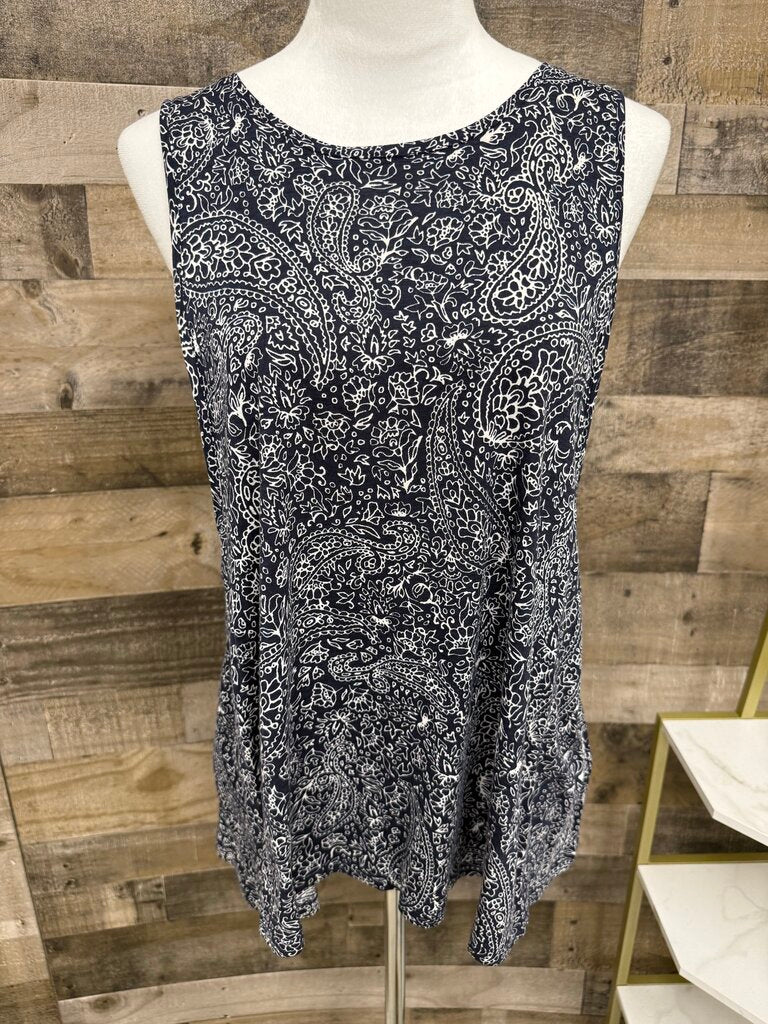 H&M Basic Black & White Paisley Print Tank