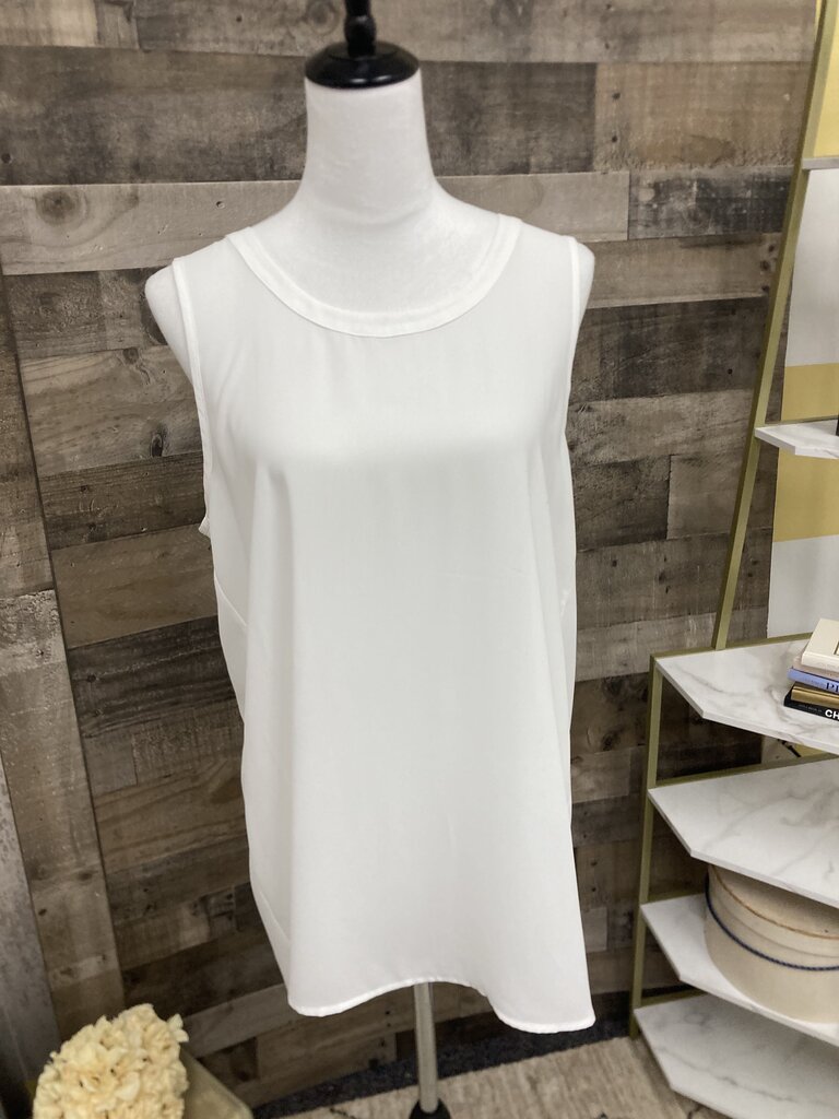 Pleione White Sleeveless Tank Blouse