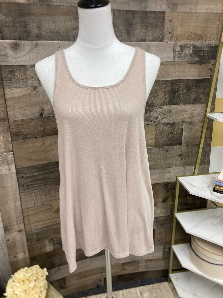 American Eagle Boyfriend Oat Color Ribbed Tank