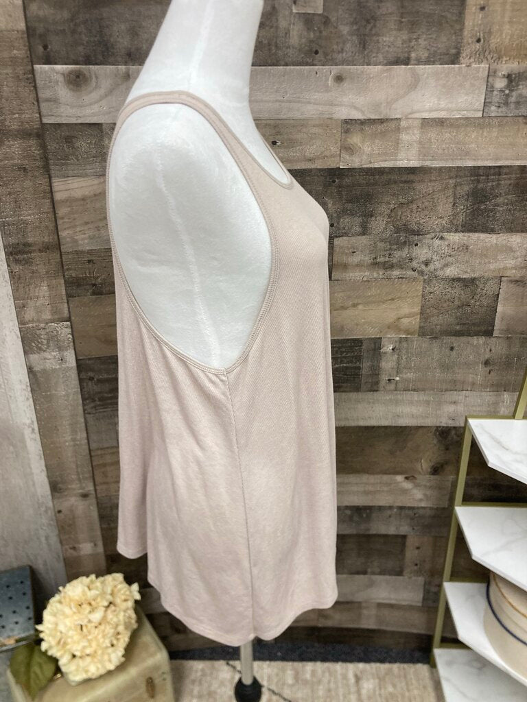American Eagle Boyfriend Oat Color Ribbed Tank