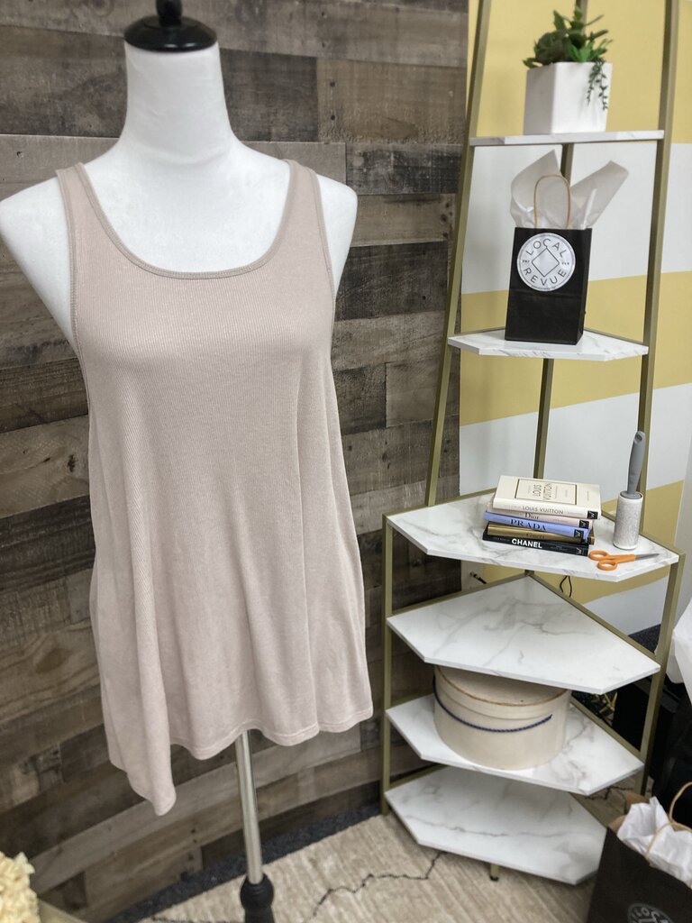 American Eagle Boyfriend Oat Color Ribbed Tank