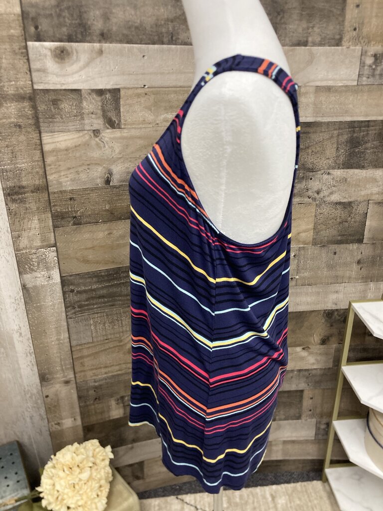 Maurices Navy Multi Color Stripe Tank