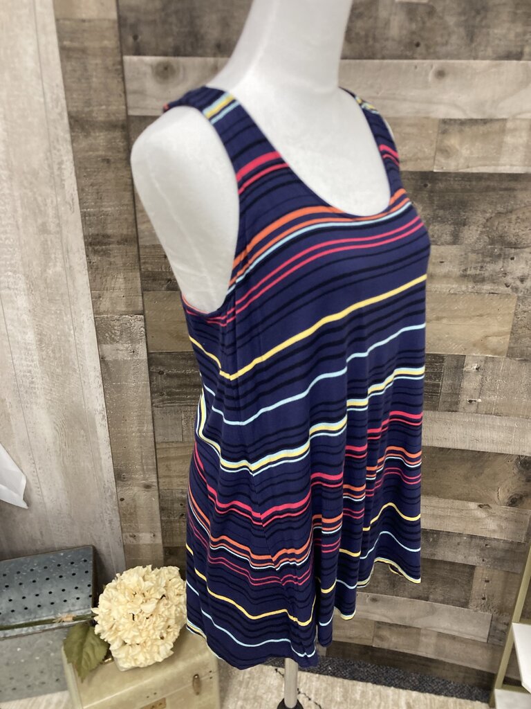 Maurices Navy Multi Color Stripe Tank