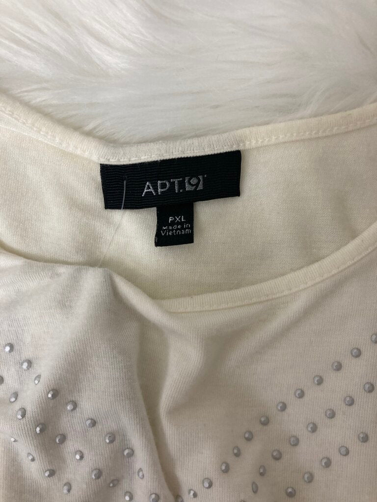 Apt. 9 Cream w/Silver Stud Chevron Pattern Tank
