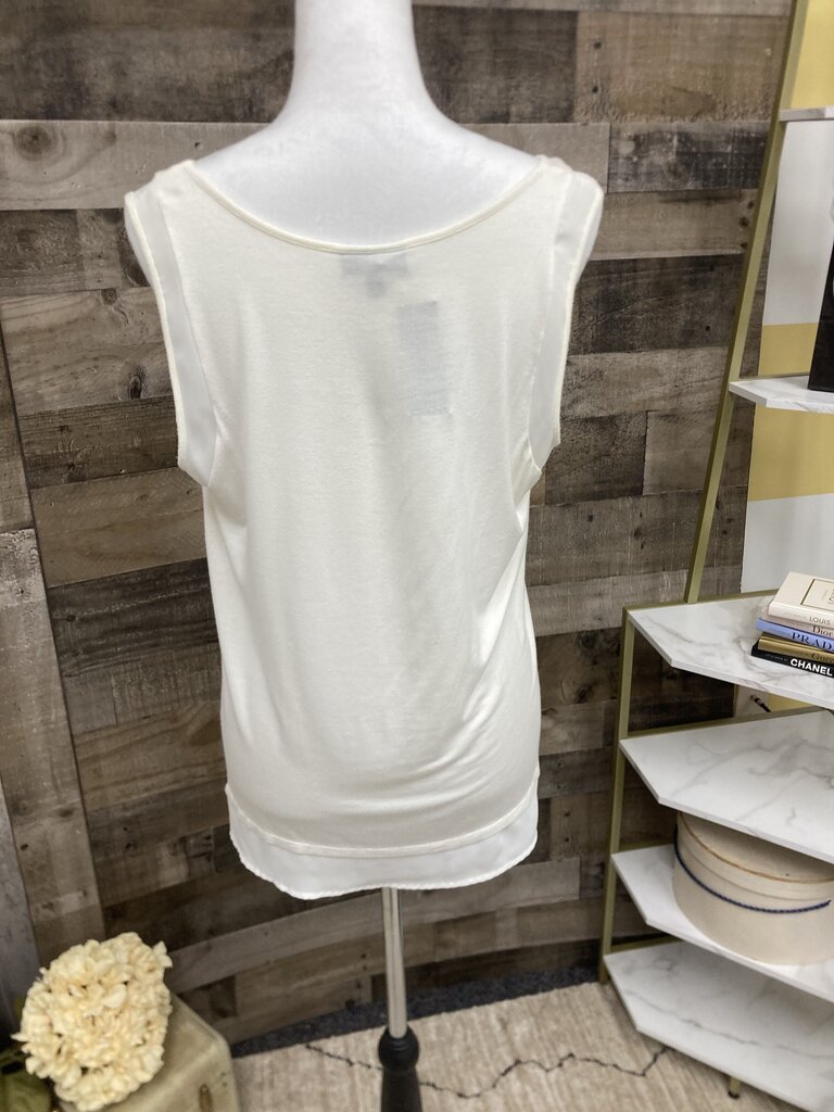 Apt. 9 Cream w/Silver Stud Chevron Pattern Tank
