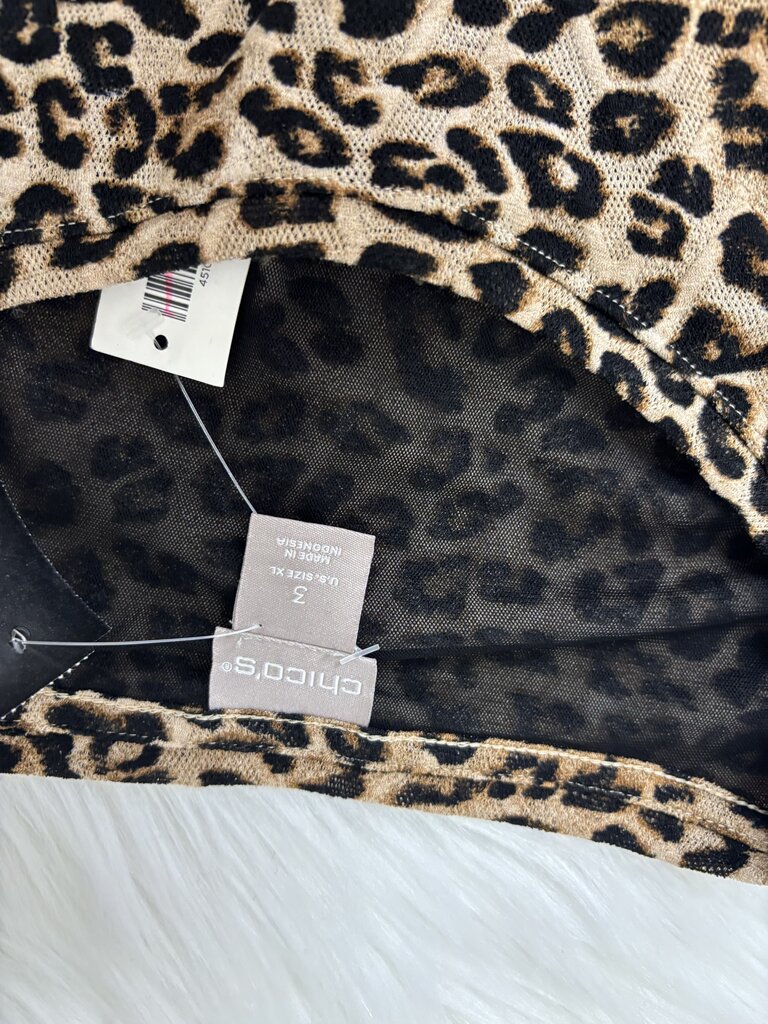Chico's Leopard Print Long Sleeve SmPrint