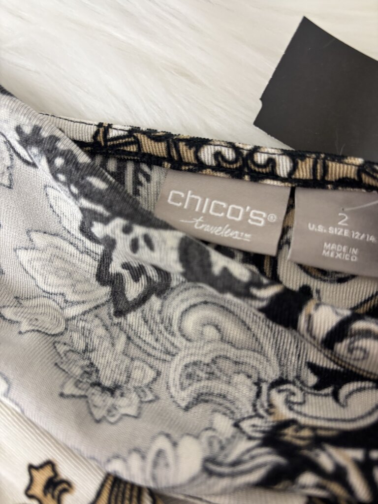Chico's Black & White Paisley Print Tunic