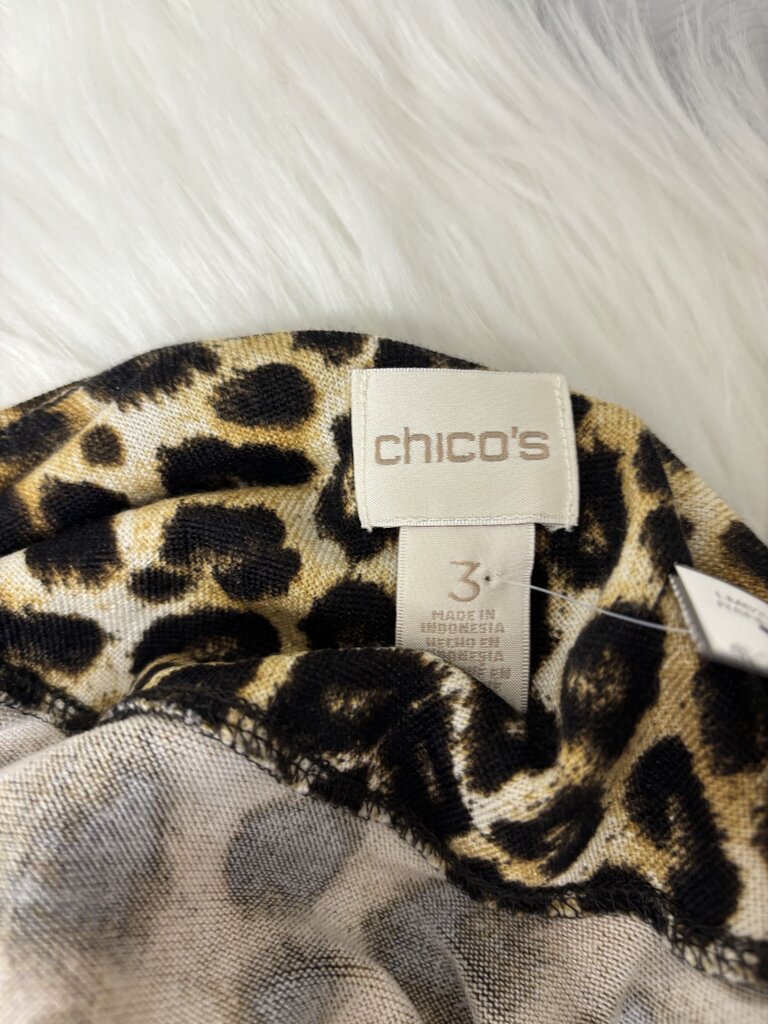 Chico's Cheetah Print Long Sleeve LgPrint