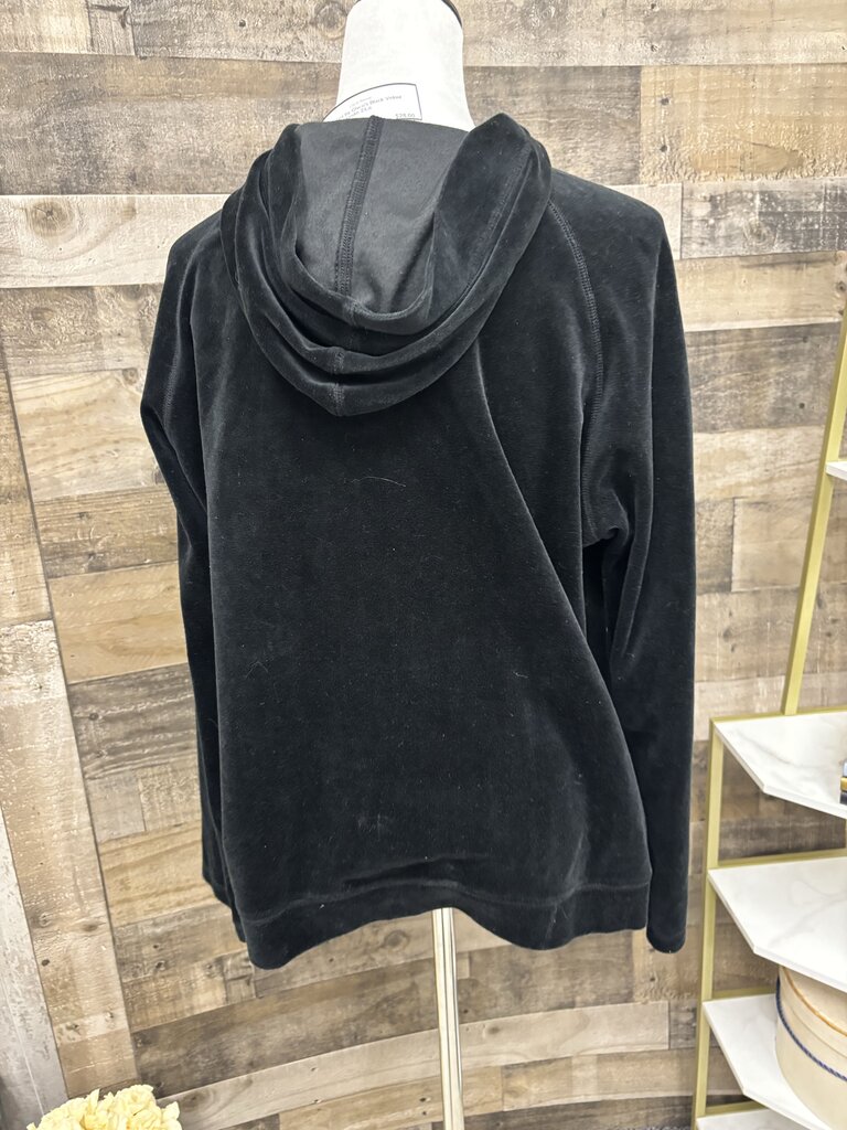 Spa by Chico's Black Velour Zip Hoodie