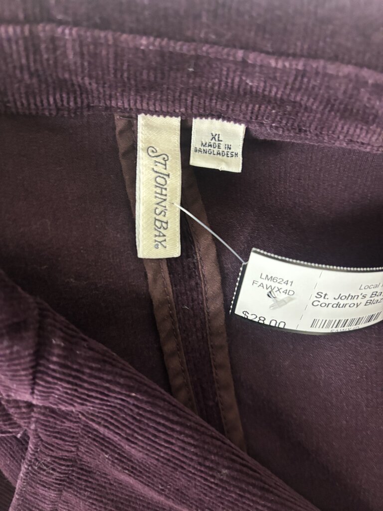 St. John's Bay Purple Corduroy Blazer