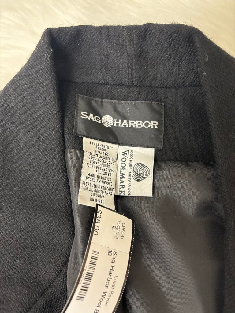 Sag Harbor Wool Black Blazer