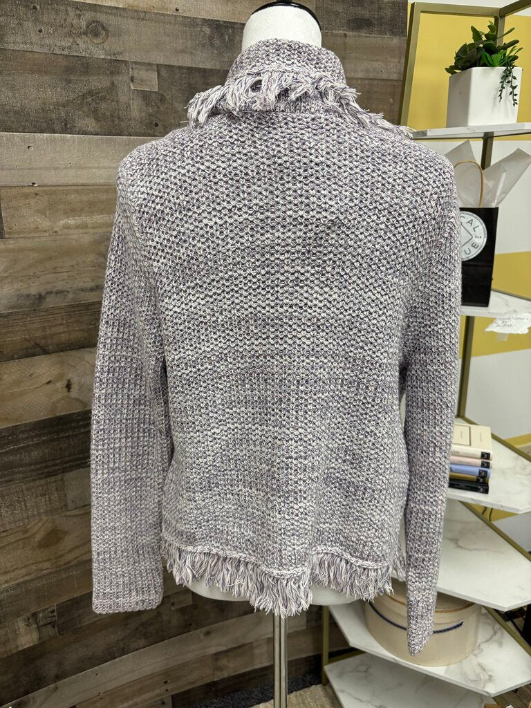 Chico's Lilac & Silver Freida Fringe Cardigan