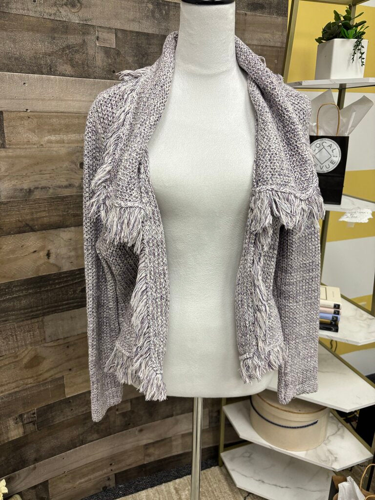 Chico's Lilac & Silver Freida Fringe Cardigan