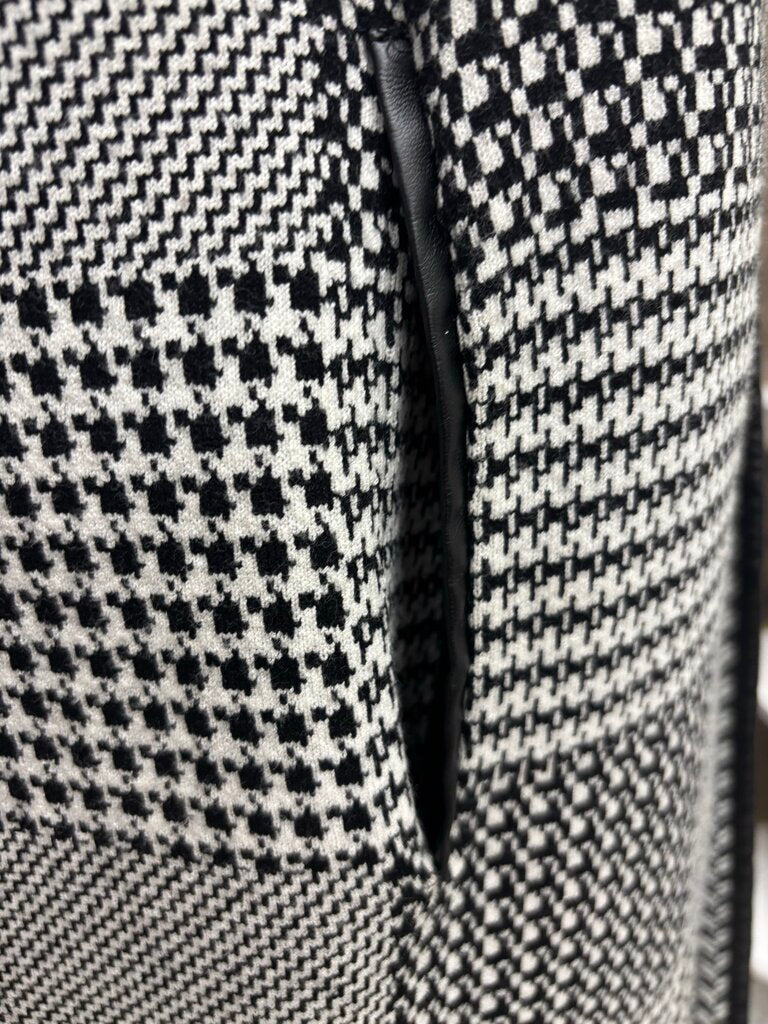 Talbot's Black & White Houndstooth Cardigan Duster