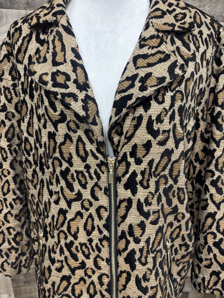 Chico's Leopard Print Zip Jacket