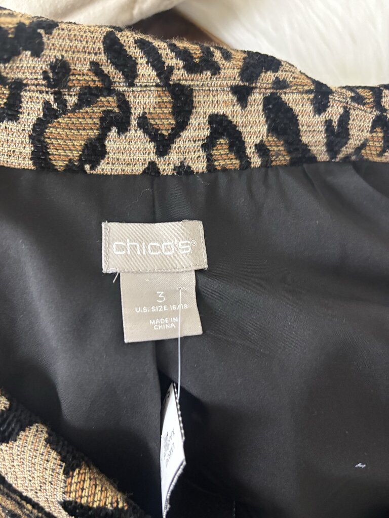 Chico's Leopard Print Zip Jacket