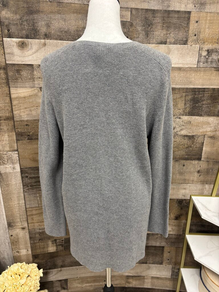 J Jill Grey V-Neck Sweater
