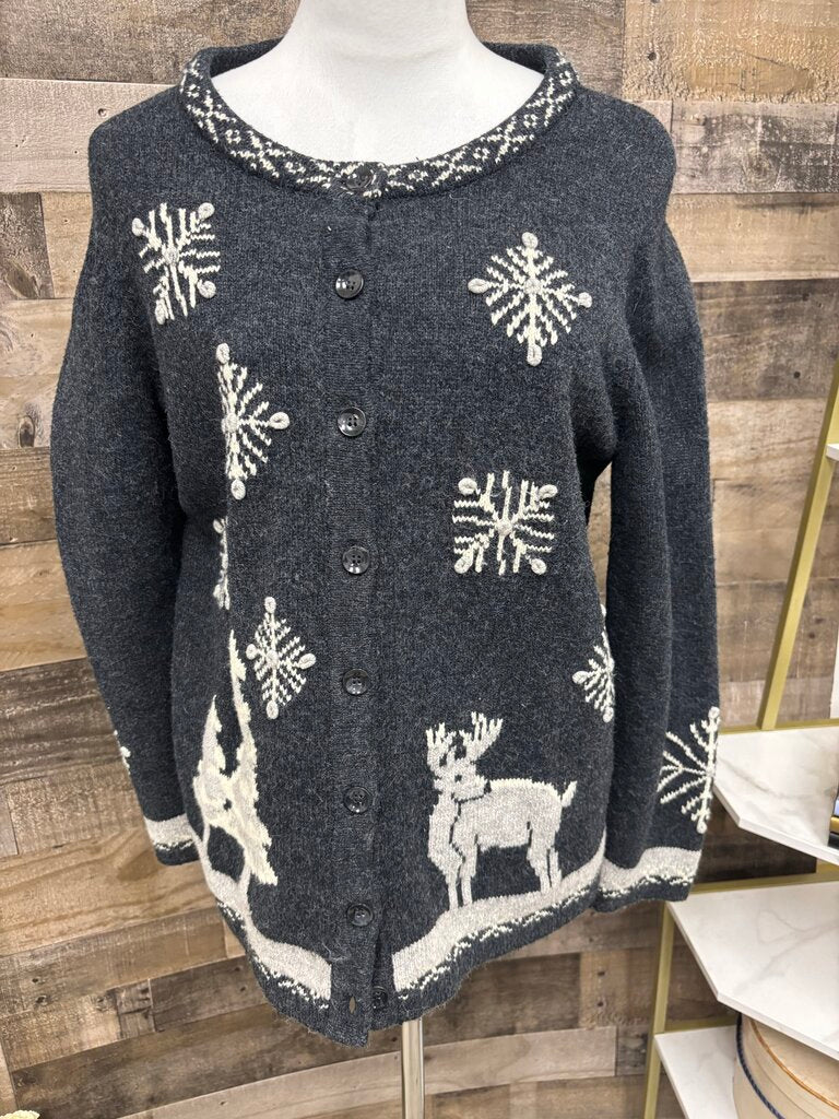 Christopher & Banks Grey Embroidered Xmas