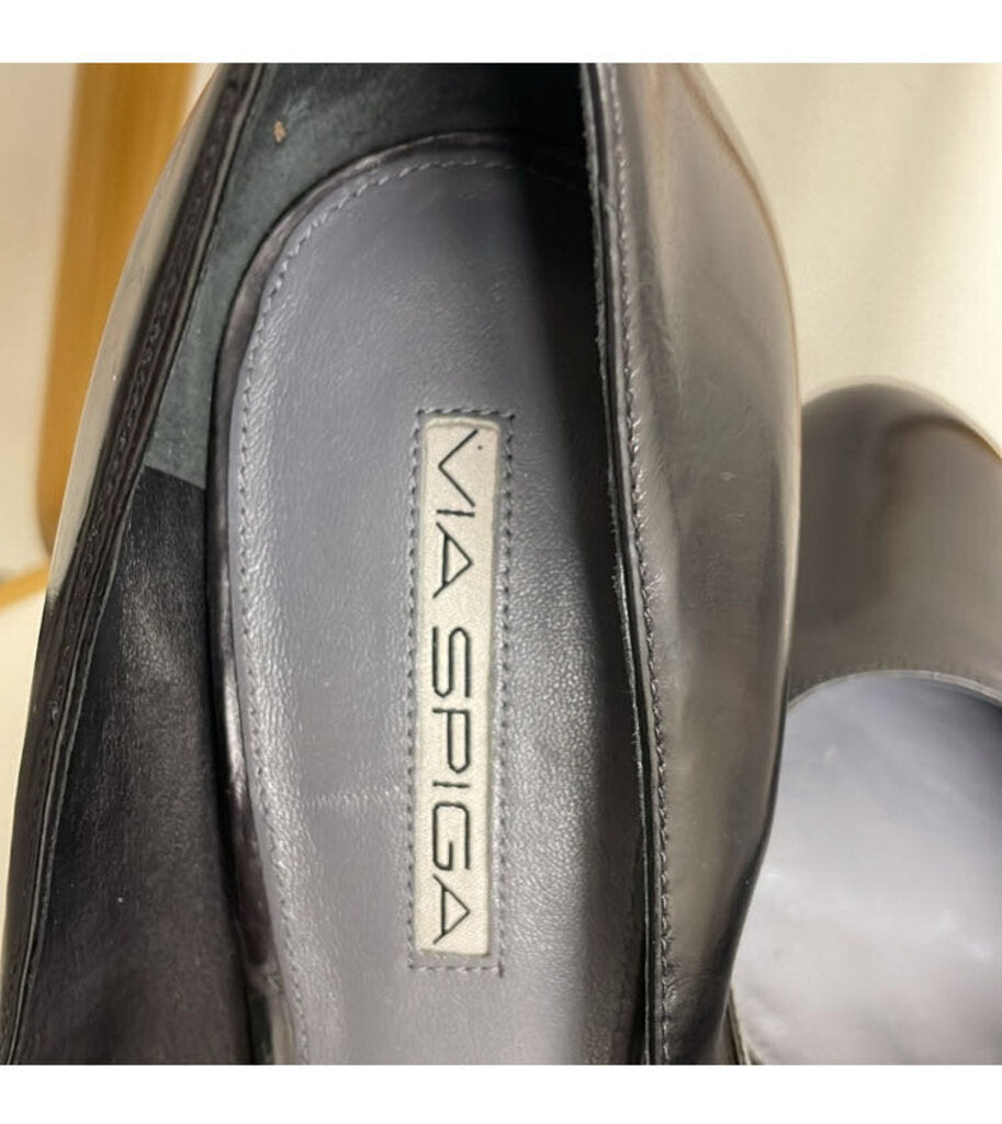 Via Spiga Black Leather Pump