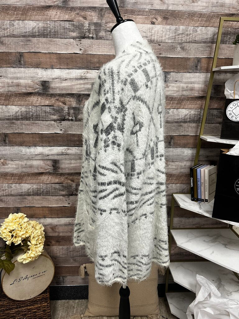 Knox Rose Ivory & Gray Cardigan Duster