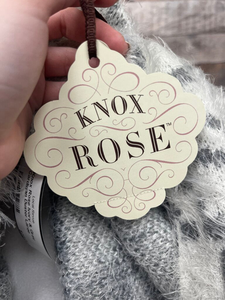 Knox Rose Ivory & Gray Cardigan Duster