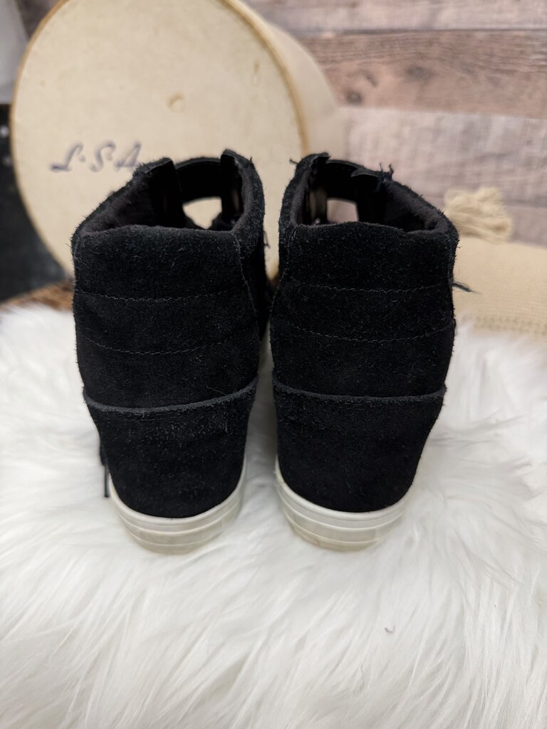 Guess Black Suede High Top Wedge