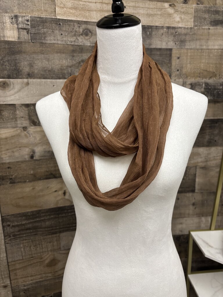 Noelle Brown Sheer Infinity Scarf
