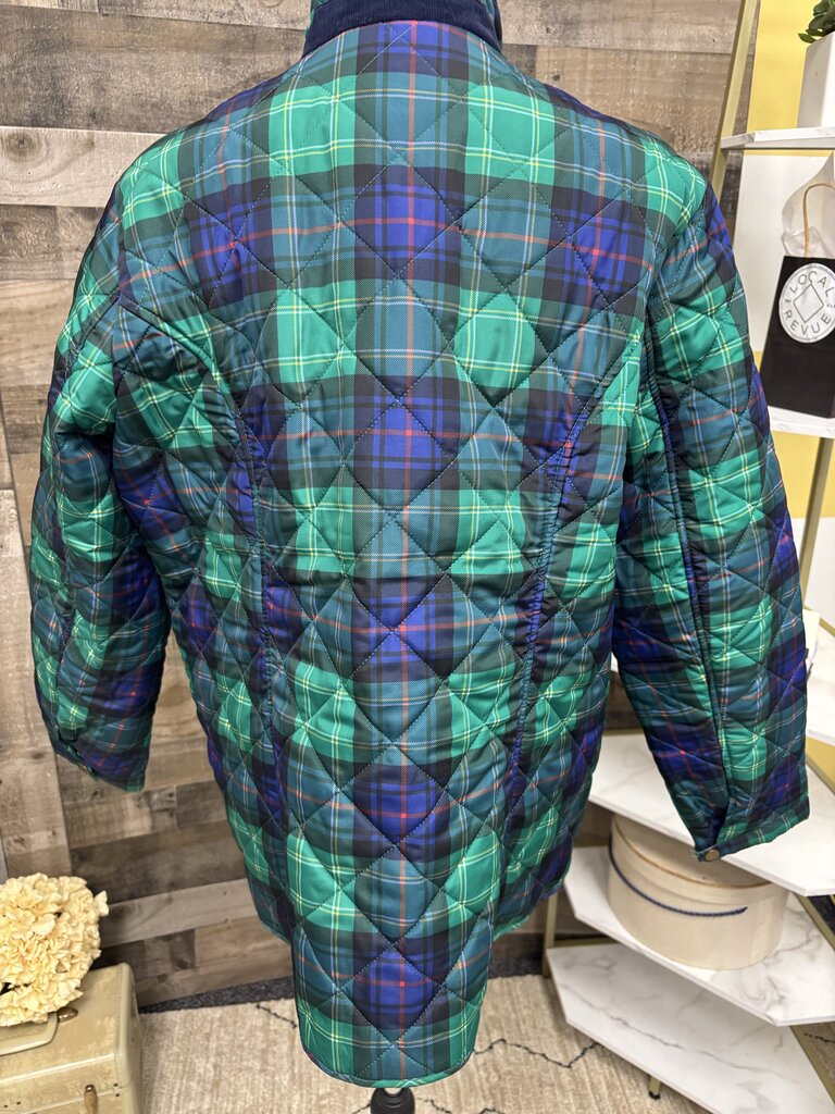 Appleseed Petites Quilted Blue/Green Plaid
