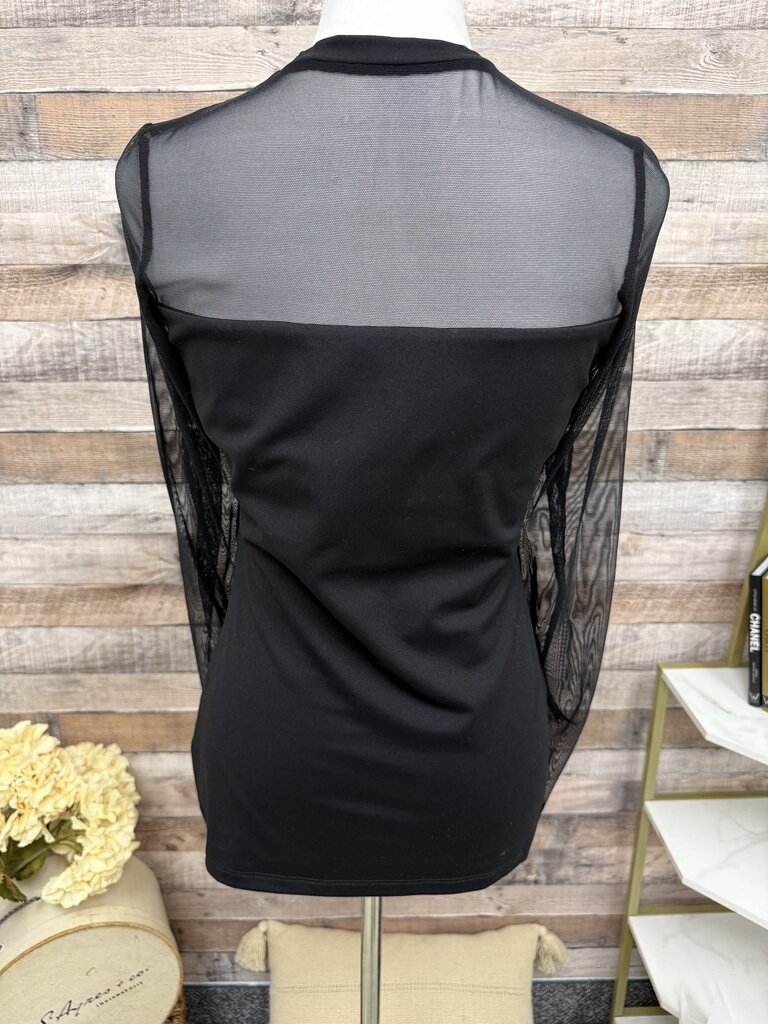 Susana Monoco Black Mesh Long Sleeve