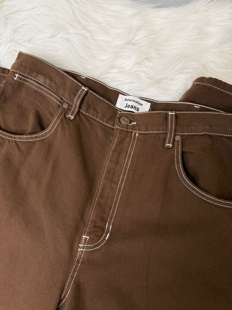 Reformation Jeans Chocolate Brown