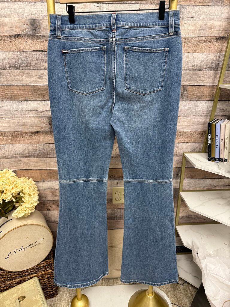 Alice & Olivia Lt Wash Flare Cut Denim