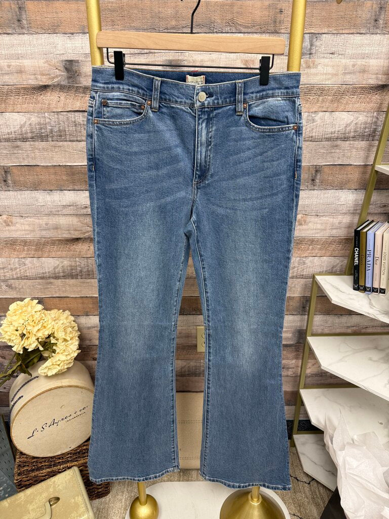 Alice & Olivia Lt Wash Flare Cut Denim