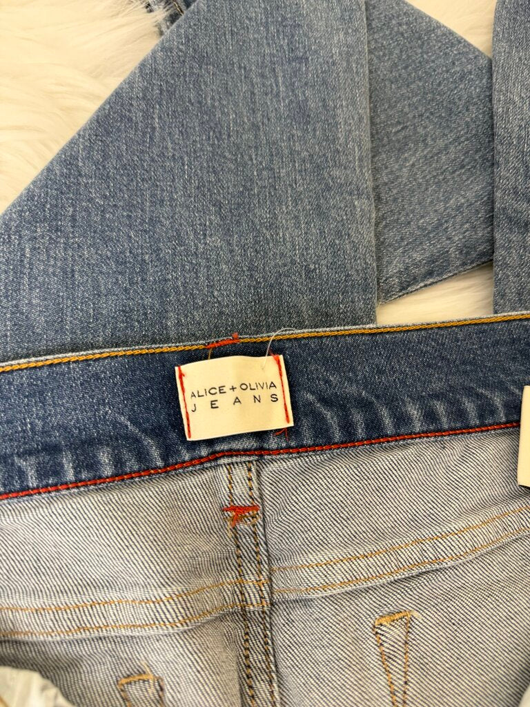 Alice & Olivia Lt Wash Flare Cut Denim