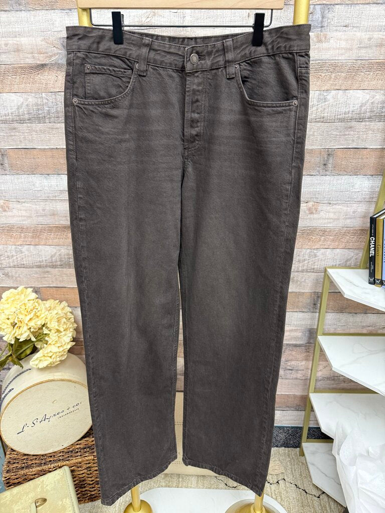 Massimo Dutti Brown Barrel Denim