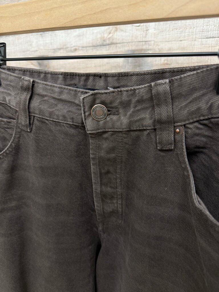 Massimo Dutti Brown Barrel Denim
