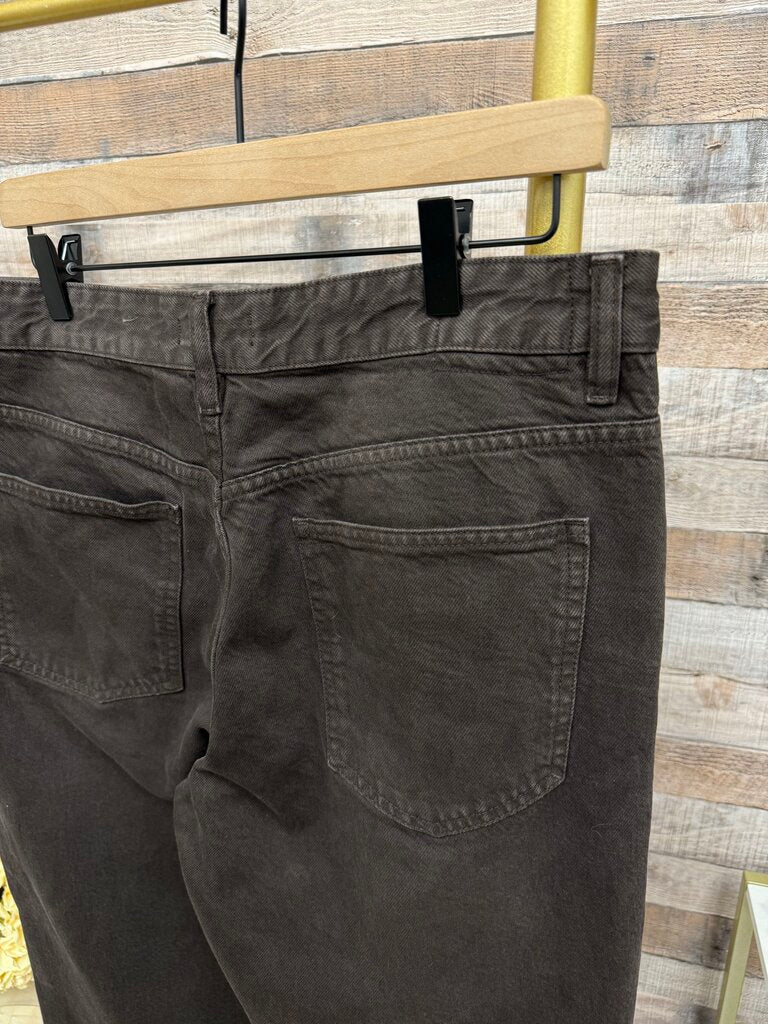 Massimo Dutti Brown Barrel Denim