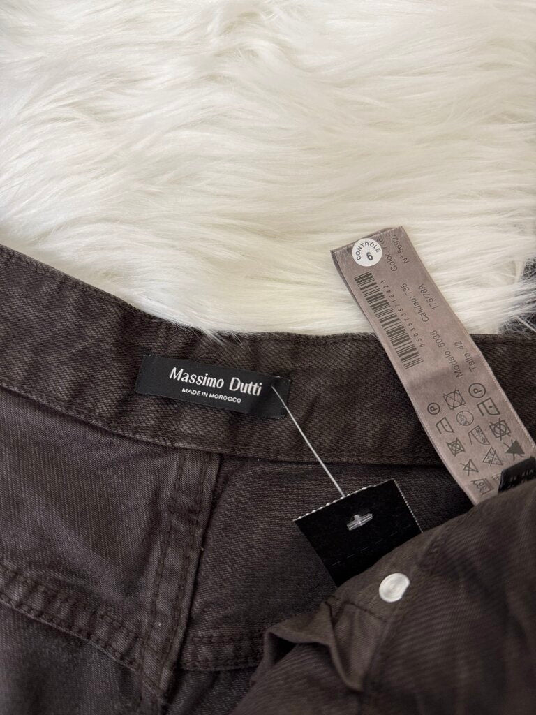 Massimo Dutti Brown Barrel Denim