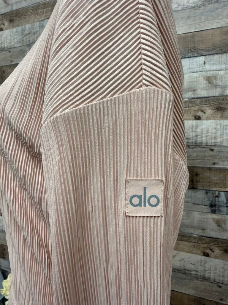 Alo Pink Pleated Cropped Yoga Jacket
