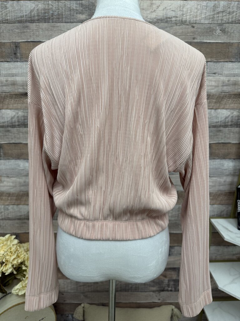 Alo Pink Pleated Cropped Yoga Jacket