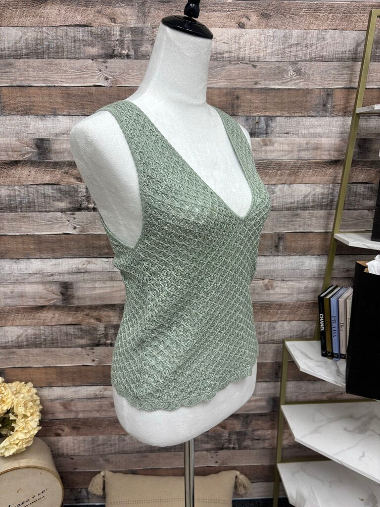 Alice & Olivia Sage Green V-Neck Knit