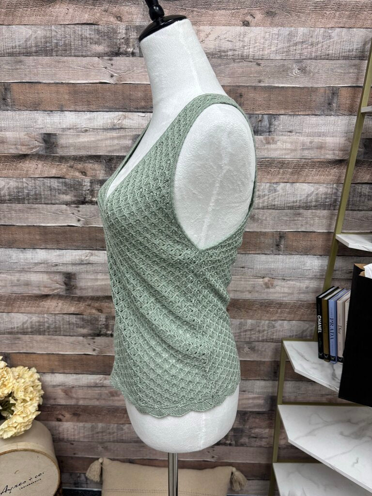 Alice & Olivia Sage Green V-Neck Knit