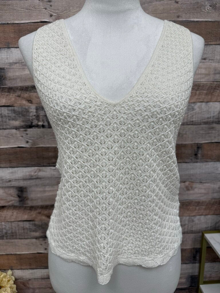 Alice & Olivia White V-Neck Knit
