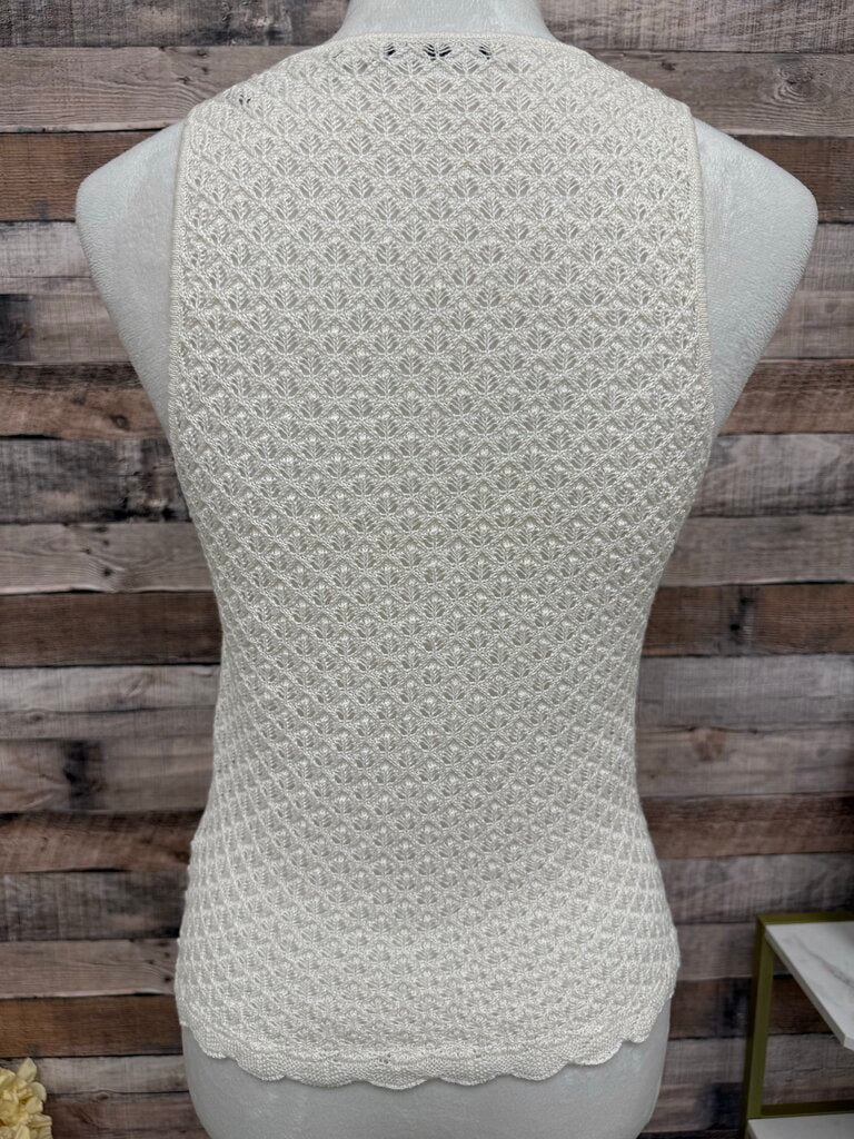 Alice & Olivia White V-Neck Knit