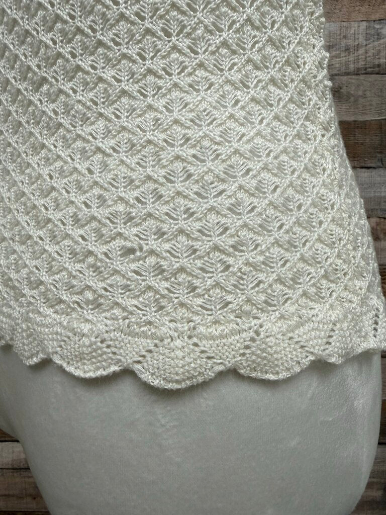 Alice & Olivia White V-Neck Knit