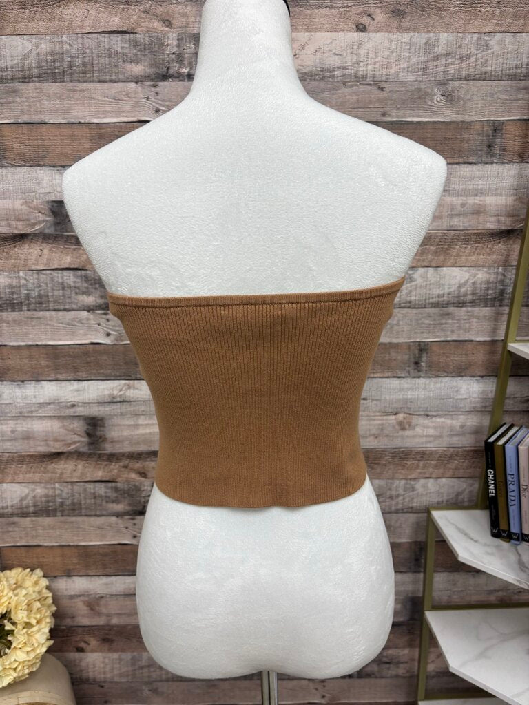 Alice & Olivia Brown Ribbed Tube Top