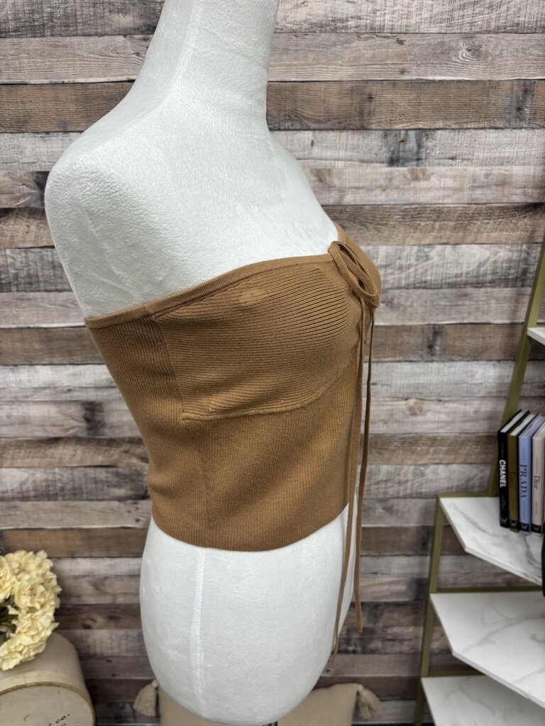 Alice & Olivia Brown Ribbed Tube Top