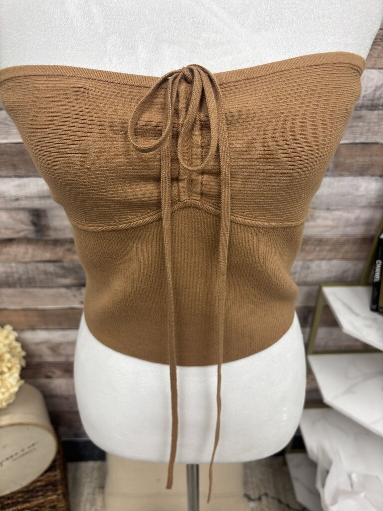 Alice & Olivia Brown Ribbed Tube Top