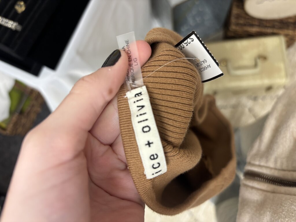 Alice & Olivia Brown Ribbed Tube Top