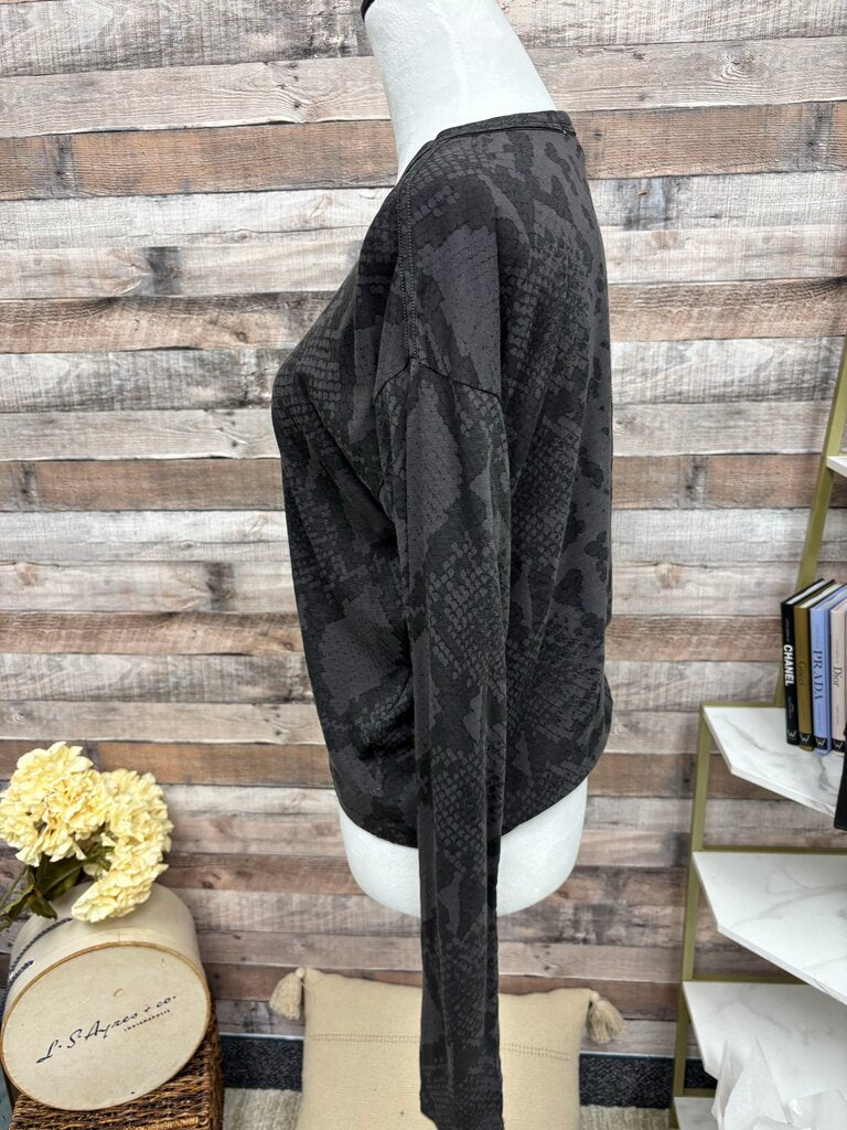 Rag & Bone Black & Grey Snake Skin Long Sleeve